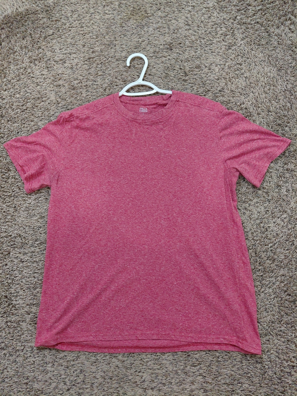 Falls Creek Men's Heathered Raspberry Short Sleeve Crew Tee